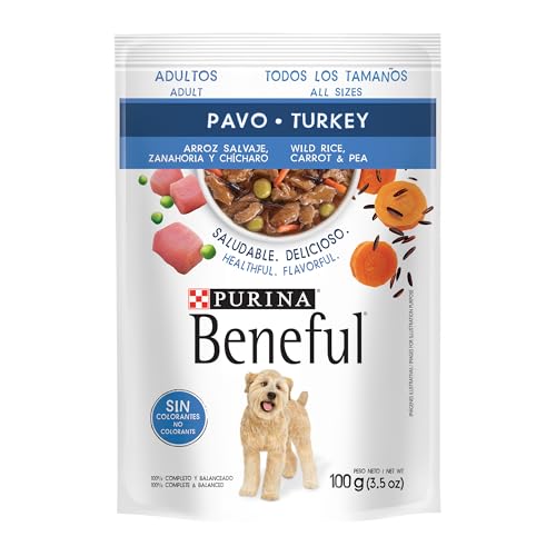 Purina Beneful Adulto Todos los Tamaños Sabor Pavo y Arroz 24pack de 100g