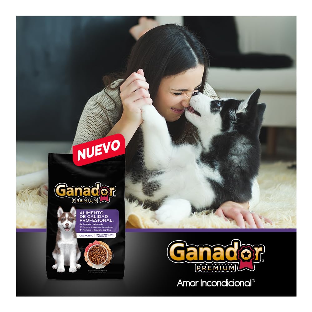 Ganador Premium Cachorro 20 kg, Razas Medianas y Grandes. El empaque puede variar