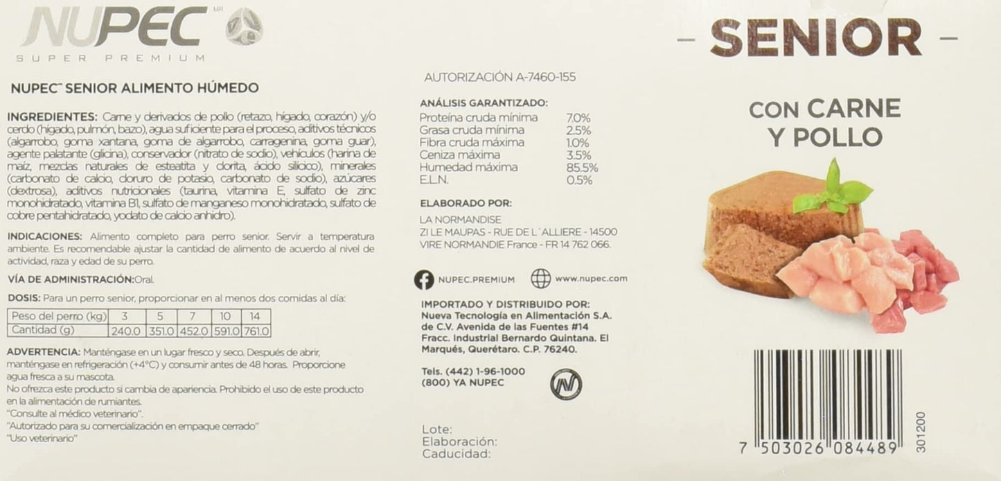 Nupec Alimento Húmedo, Senior, Blanco con Café