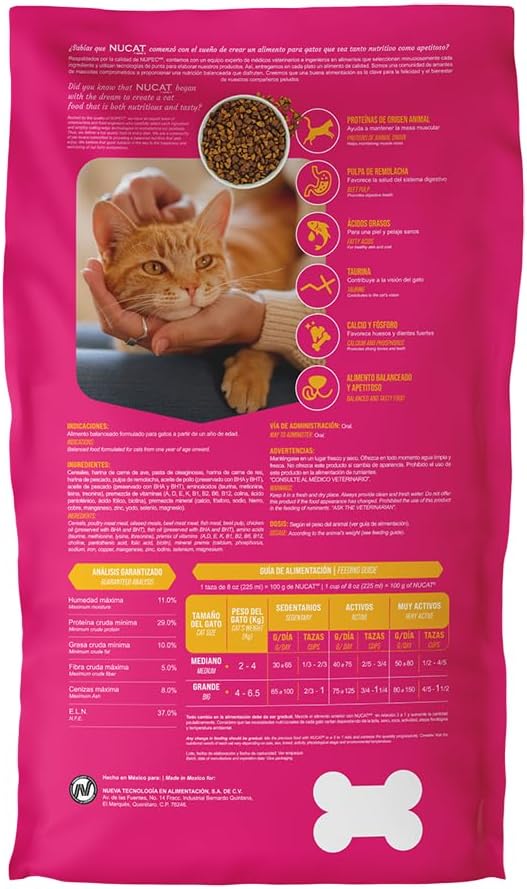 NUCAT 15 Kg Alimento balanceado formulado para gatos