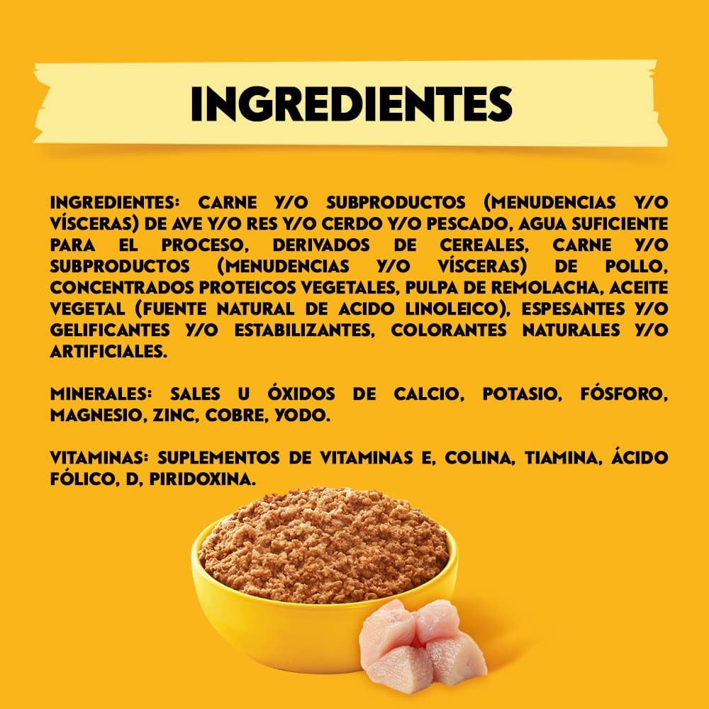 PEDIGREE Alimento para Perros Cachorros, Sabor Pollo Carne Molida 375 Gr, Paquete De 24 Latas