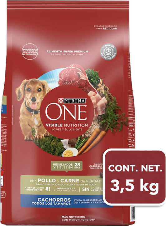 Purina One Cachorro Todos los Tamaños Sabor Carne 3.5Kg