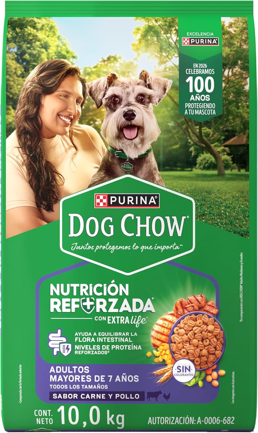 Purina Dog Chow Todos los Tamaños Longevidad Sabor Pollo 10Kg