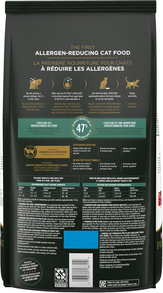 Purina Pro Plan Gato Adulto Live Clear Todos los Tamaños Sabor Salmón y Arroz 3.18Kg
