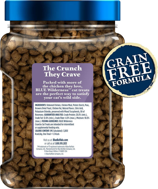 Blue Buffalo Wilderness Chicken Formula Crunchy Grain-Free Cat Treats, 12-oz