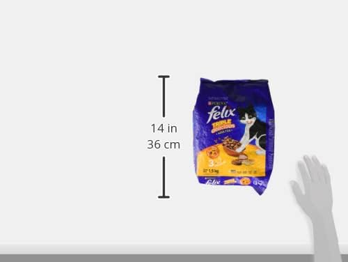 Purina Felix Adulto Todos los Tamaños Triple Delicious Granja Sabor Pollo, Pavo y Carne 1.5Kg