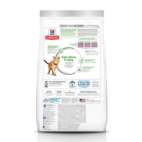 Hill's Science Diet Senior Vitality 7+, Croquetas para Gato Senior, Sabor Pollo 1.4Kg