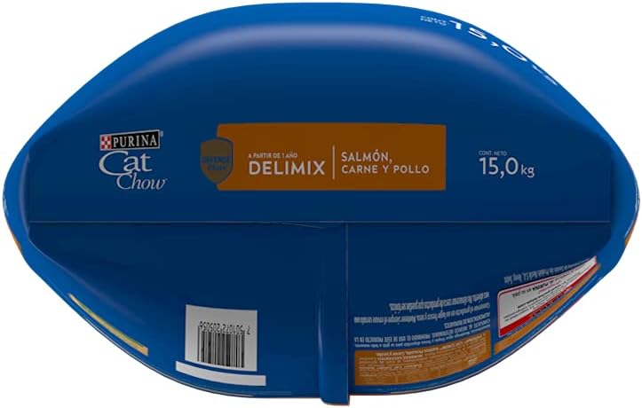 Purina Cat Chow Adulto Delimix Todos los Tamaños Sabor Salmón, Carne y Pollo 15Kg