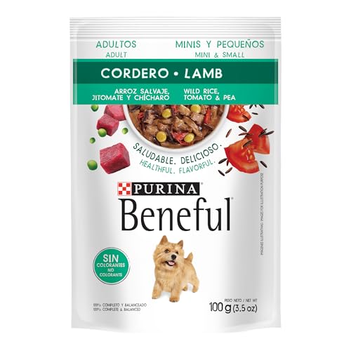 Purina Beneful Adulto Raza Minis y Pequeñas Sabor Codero y Arroz 20pack de 100g