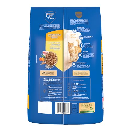 Purina Cat Chow Adulto Esterilizado Todos los Tamaños Sabor Pescado y Mariscos 1.5Kg