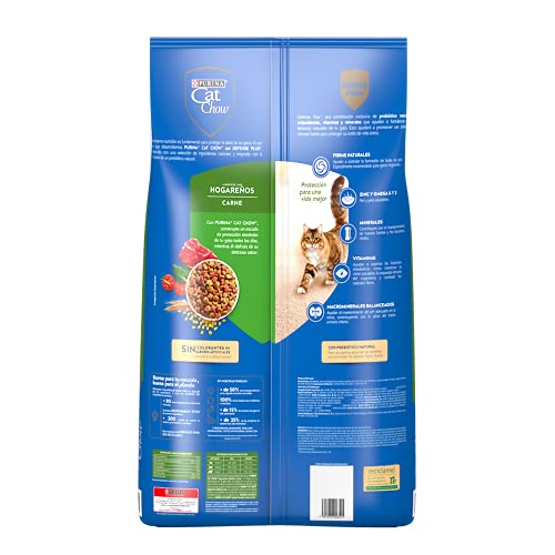 Purina Cat Chow Adulto Hogareño Todos los Tamaños Sabor Carne 3.0 Kg