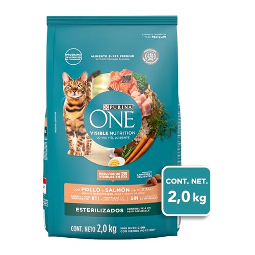 Purina One Gato Adulto Esterilizados Todos los Tamaños Sabor Pollo y Salmón 2Kg