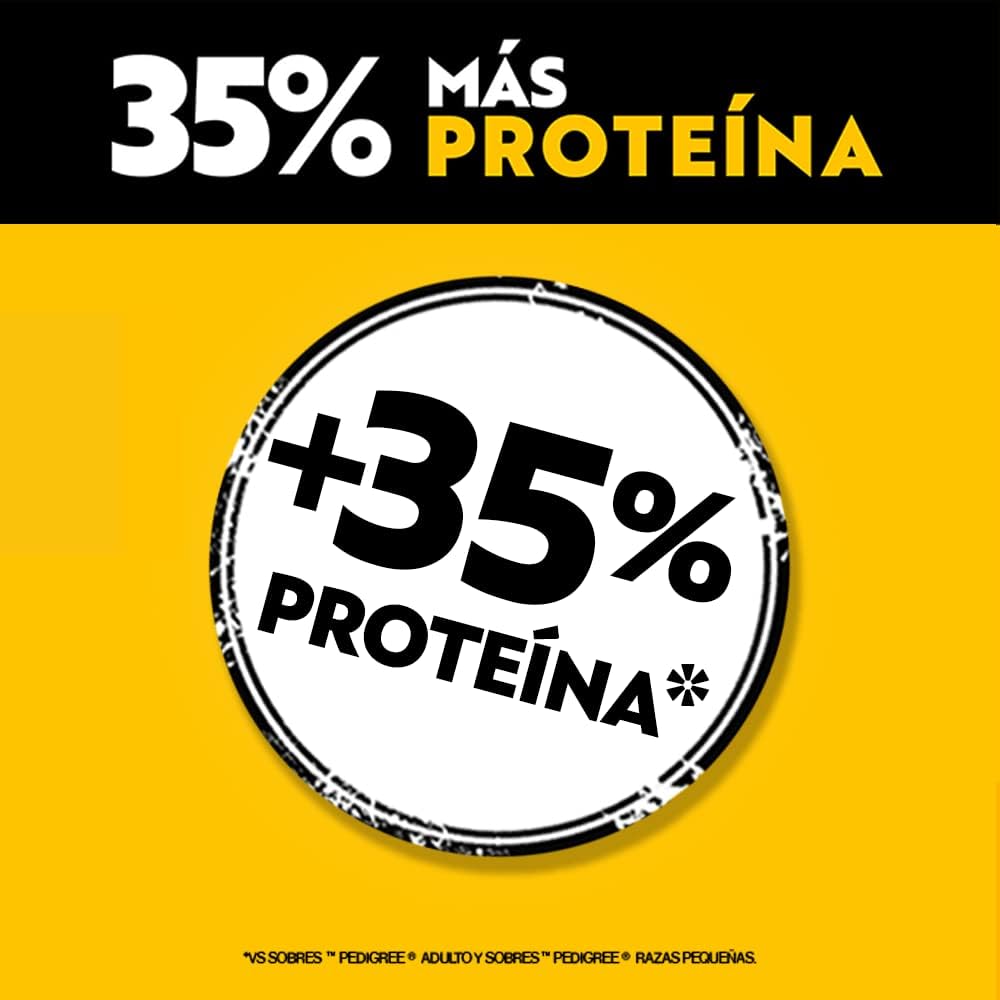 Pedigree - Sobres para Perro High Protein, Adultos Sabor Pollo y Cerdo, Omega 6, Zinc, 24 Sobres 85g c/u