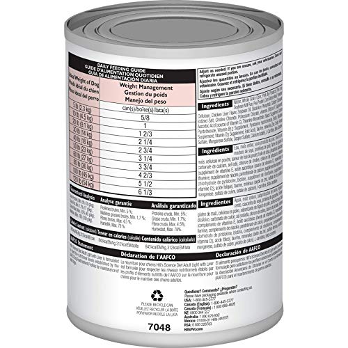Hill's Science Diet Adult Light, Croquetas para Perro Adulto, Control De Calorías Sabor Pollo 13.6Kg