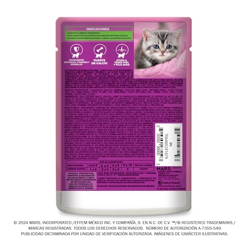 WHISKAS - Alimento Húmedo para Gatitos, Sabor Atún, con Proteína, Zinc, Vitamina E y Fibra, 24 Sobres para Gato, 85 gr. c/u