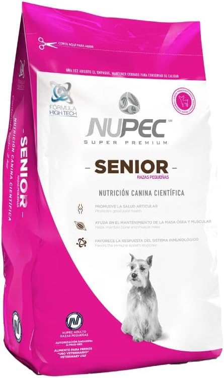 Nupec Croquetas para Perros, Adulto, Sabor a Carne, 15 kg (Empaque Puede Variar) + Alimento Seco para Perro Raza Pequeña Senior, 8 kg, 1 Pack