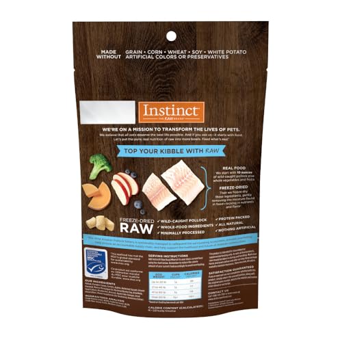 Instinct Raw Boost Mixers Pollock Liofilizado para Perros, Topper Natural con Ingredientes Reales 12.5 Oz