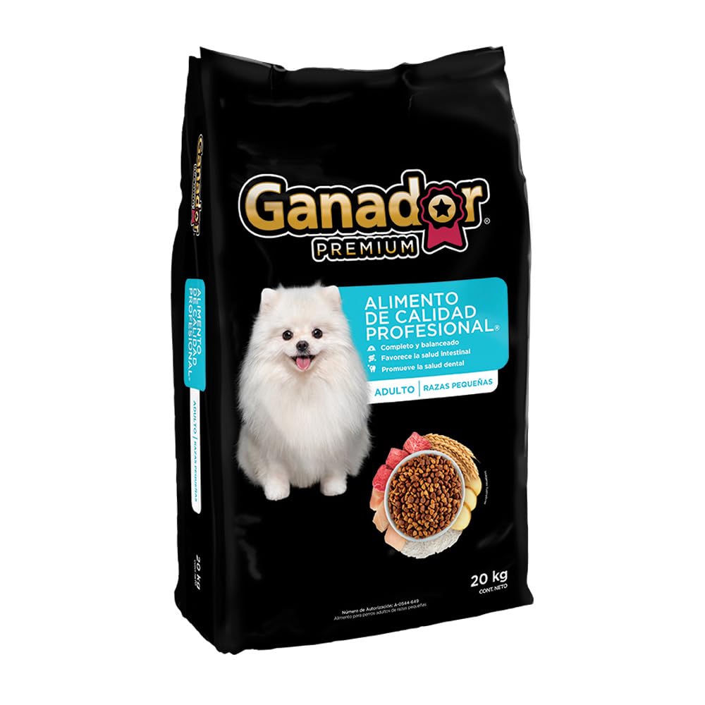 Ganador Premium Adulto 20 kg, Razas Pequeñas, Negro. El empaque puede variar