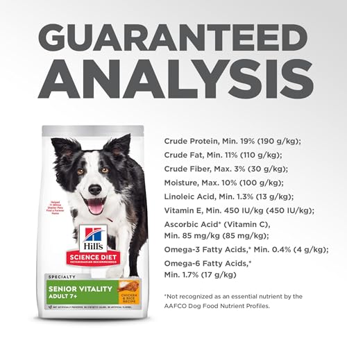 Hill's Science Diet Senior Vitality, Croquetas para Perro Senior 7+ Sabor Pollo Y Arroz 5.7Kg