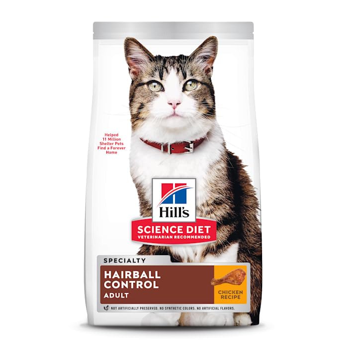 Hill's Science Diet Hairball Control, Croquetas para Gato Adulto, Control Bolas De Pelo Sabor Pollo 1.6Kg
