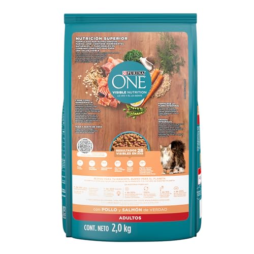 Purina One Gato Adulto Todos los Tamaños Sabor Carne y Salmón 2Kg