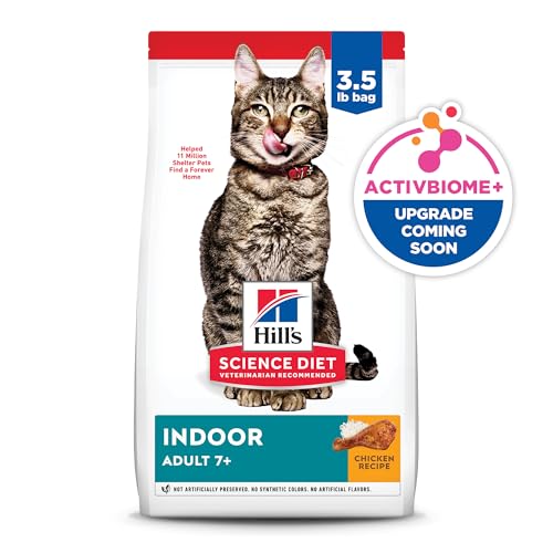 Hill's Science Diet Adult 7+ Indoor, Croquetas para Gato Senior De Interiores, Sabor Pollo 3.2Kg