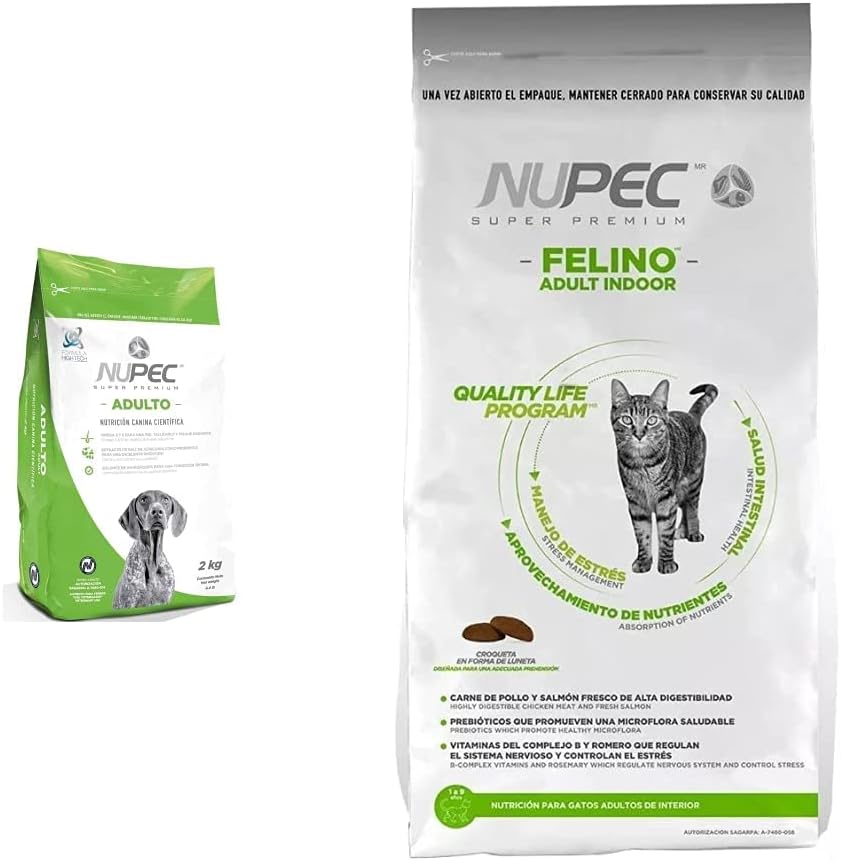 Nupec Croquetas para Perros, Adulto, Sabor a Carne, 15 kg (Empaque Puede Variar) + Alimento Seco para Perro Raza Pequeña Senior, 8 kg, 1 Pack