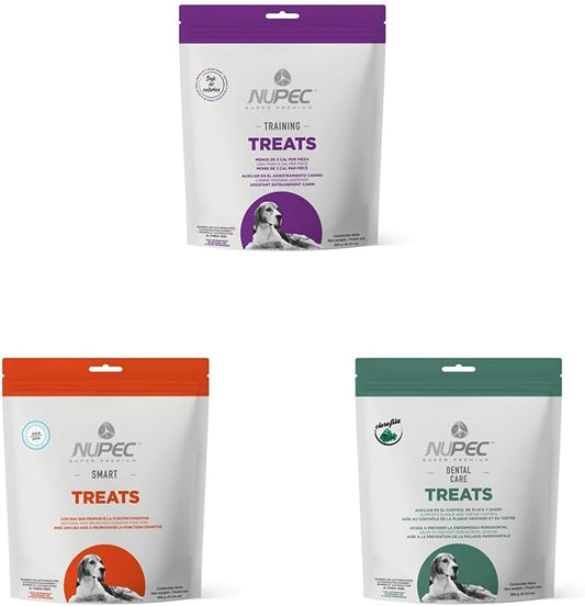 Nupec Treat Funcional para Perro Training, 0.180 kg, 1 Pack + PENU7139 Smart - Premio para Perros, 180 Gr, Producto Surtido + PENU7135 - AAAAAA Premio para Perros Dental Care, 180 Gr