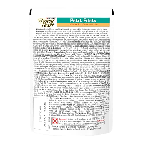 Purina Fancy Feast Petit Fillet Adulto Todos los Tamaños Sabor Pollo 12pack de 85g
