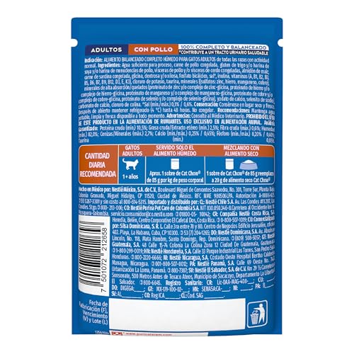 Purina Cat Chow Adulto Todos los Tamaños Sabor Pollo 24pack de 85g