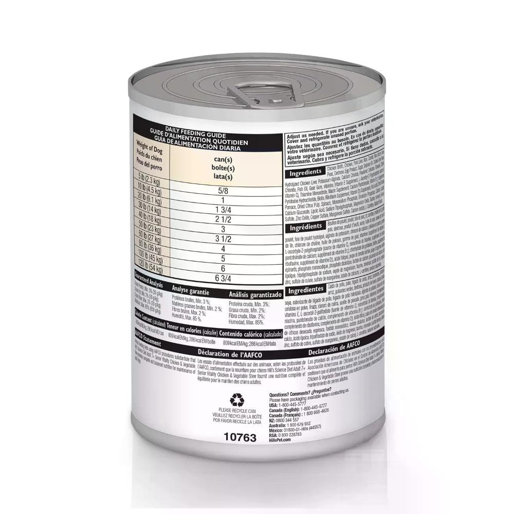 Hill's Science Diet Senior Vitality, Croquetas para Perro Senior 7+ Sabor Pollo Y Arroz 5.7Kg