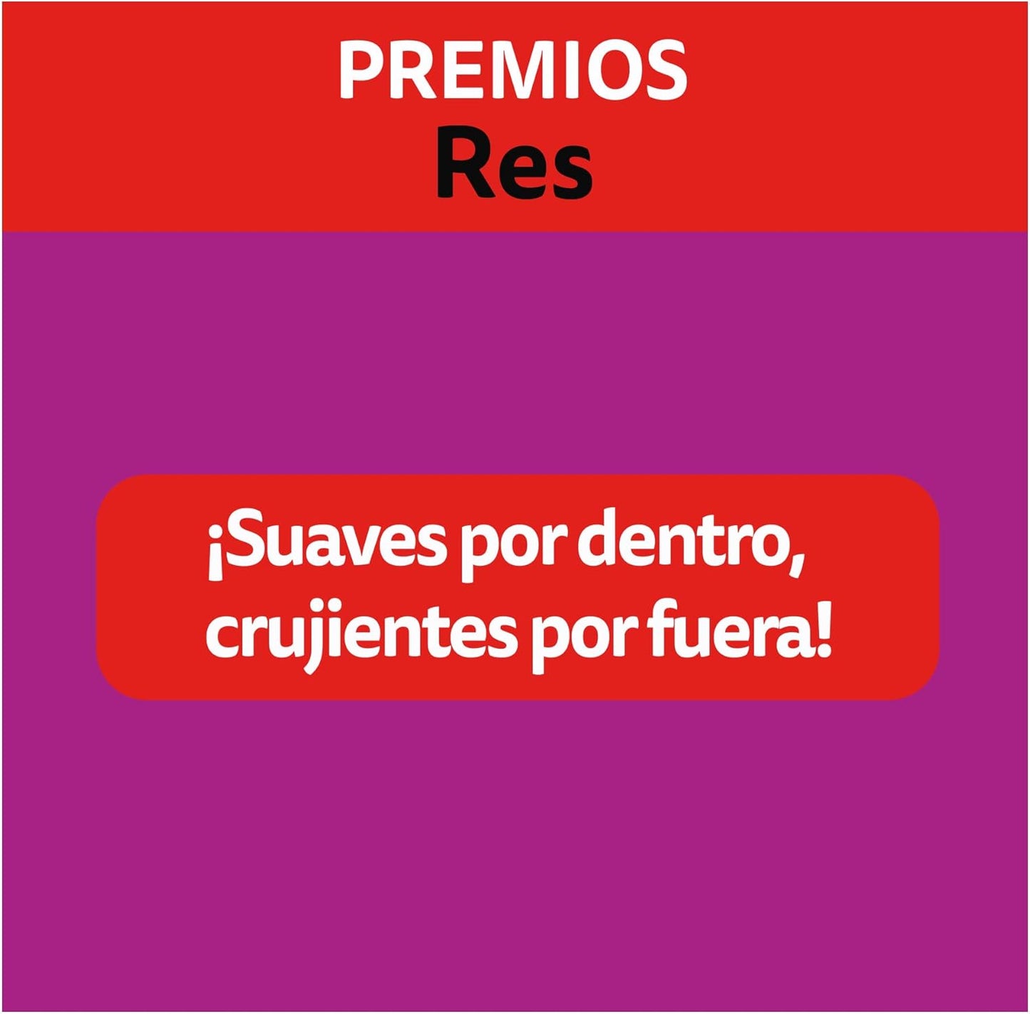 WHISKAS - Premios para Gato Sabor Res, Suaves y Crujientes, Vitaminas, Minerales y Proteína, Pack de 12, 60gr c/u