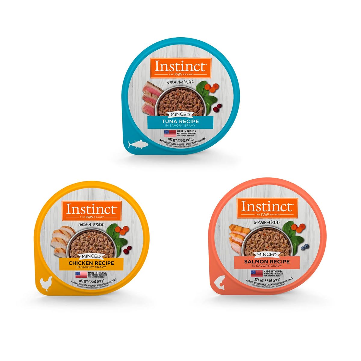 Instinct Original Minced Cups para Gato, Salmón Picado 12pz