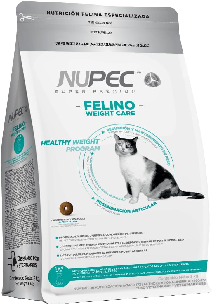 Nupec Comida para Gatos Felino Weight Care 3 kg - Paquete de 1