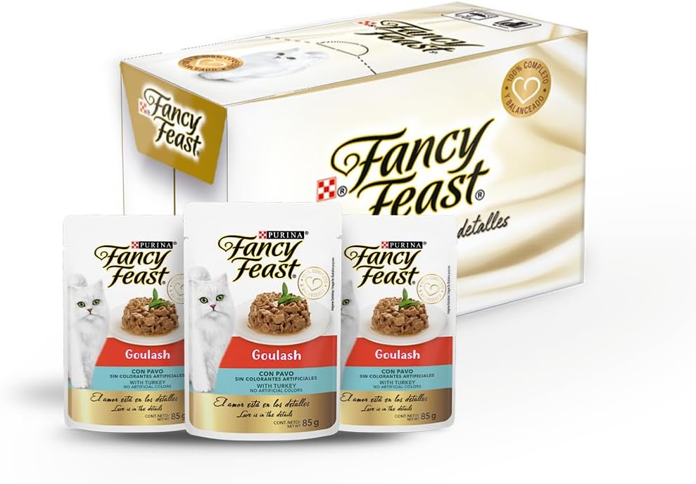 Purina Fancy Feast Goulash Adulto Todos los Tamaños Sabor Pavo 12pack de 85g