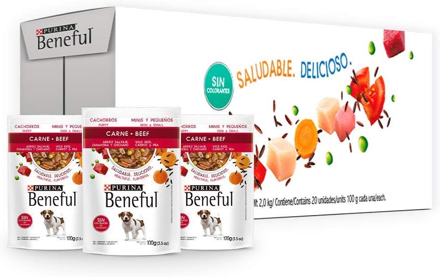 Purina Beneful Adulto Raza Minis y Pequeñas Sabor Carne y Arroz 20pack de 100g