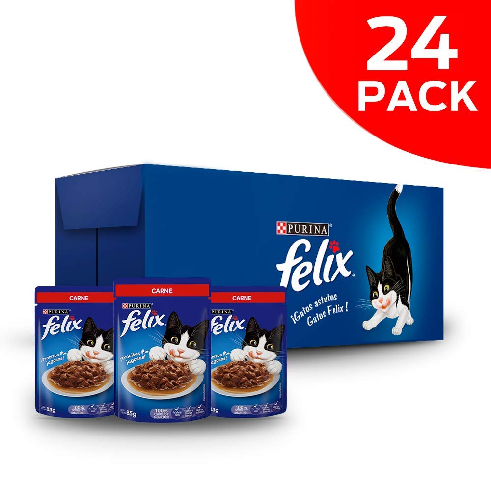 Purina Felix Adulto Todos los Tamaños Sabor Carne 24pack de 85g