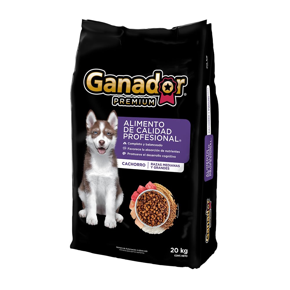 Ganador Premium Cachorro 20 kg, Razas Medianas y Grandes. El empaque puede variar