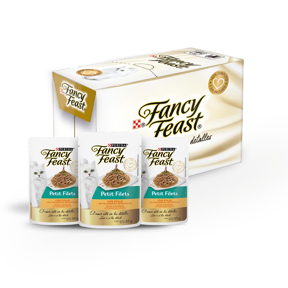 Purina Fancy Feast Petit Fillet Adulto Todos los Tamaños Sabor Pollo 12pack de 85g