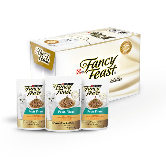 Purina Fancy Feast Petit Fillet Adulto Todos los Tamaños Sabor Pollo 12pack de 85g