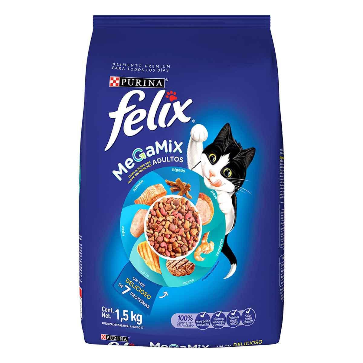 Purina Felix Adulto Triple Delicious Granja Pollo/Pavo/Carne 10Kg