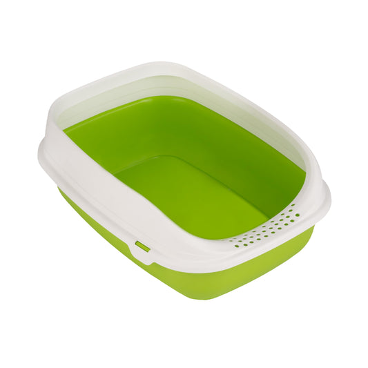 MPS Arenero para Gatos con Marco Antidispersión de Arena Talla CH – Fácil Limpieza, Esquinas Redondeadas, Material Duradero y Colores Surtidos