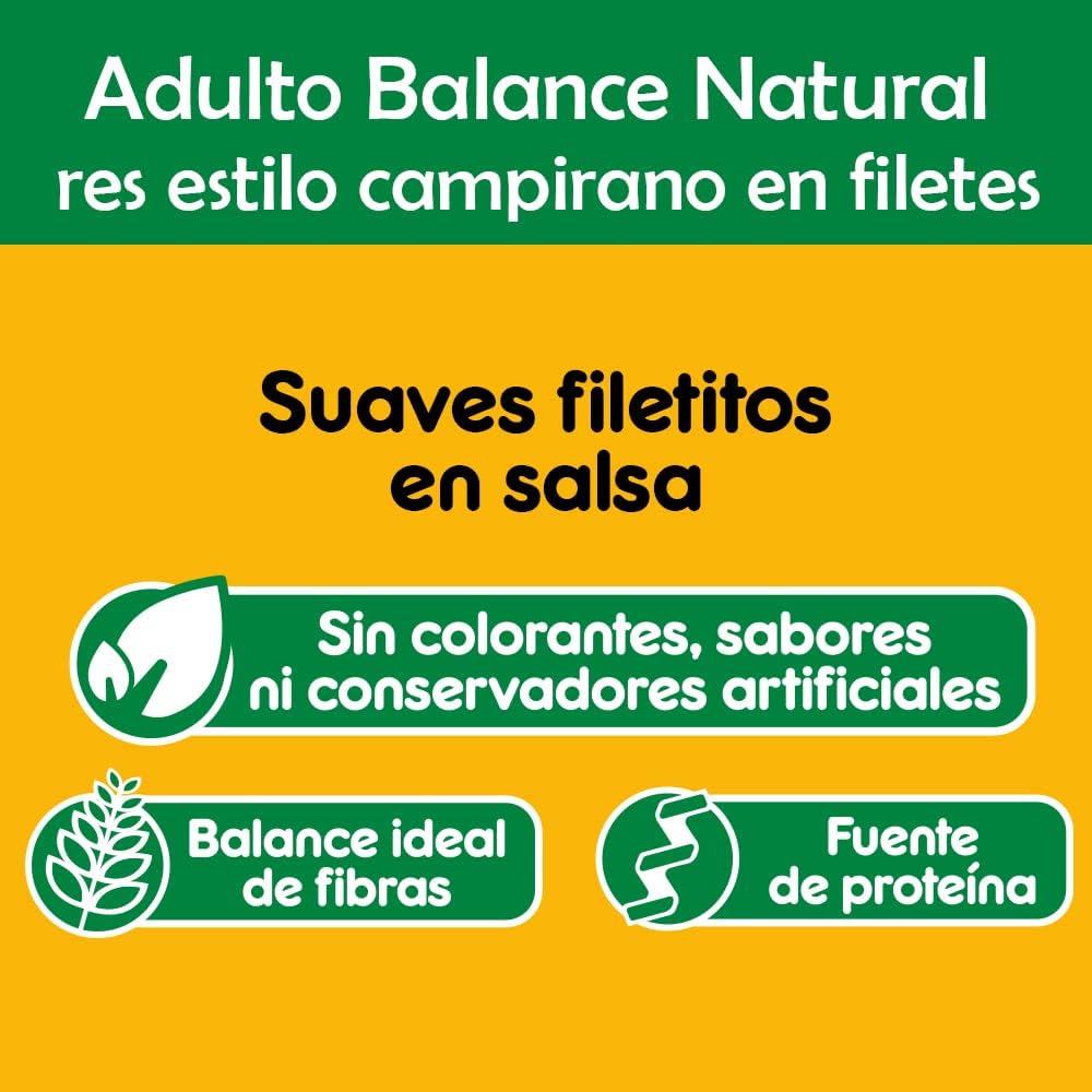 Pedigree - Sobres para Perro Adulto Balance Natural, Res y Vegetales, 100gr. c/u, 24 Sobres