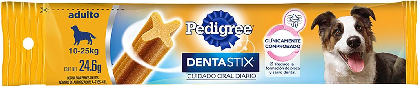 PEDIGREE Dentastix Snack para Perros Adultos, De Cuidado Oral, Paquete De 30 Unidades De 24,6 Gramos c/u.