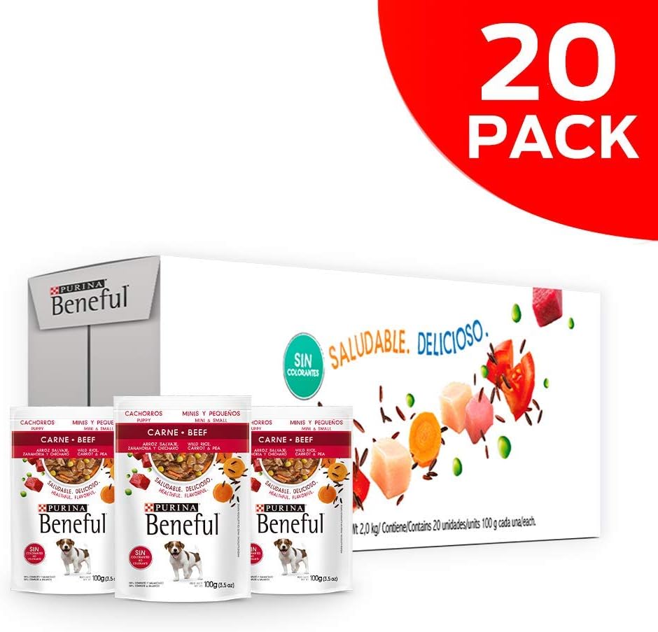 Purina Beneful Adulto Raza Minis y Pequeñas Sabor Carne y Arroz 20pack de 100g