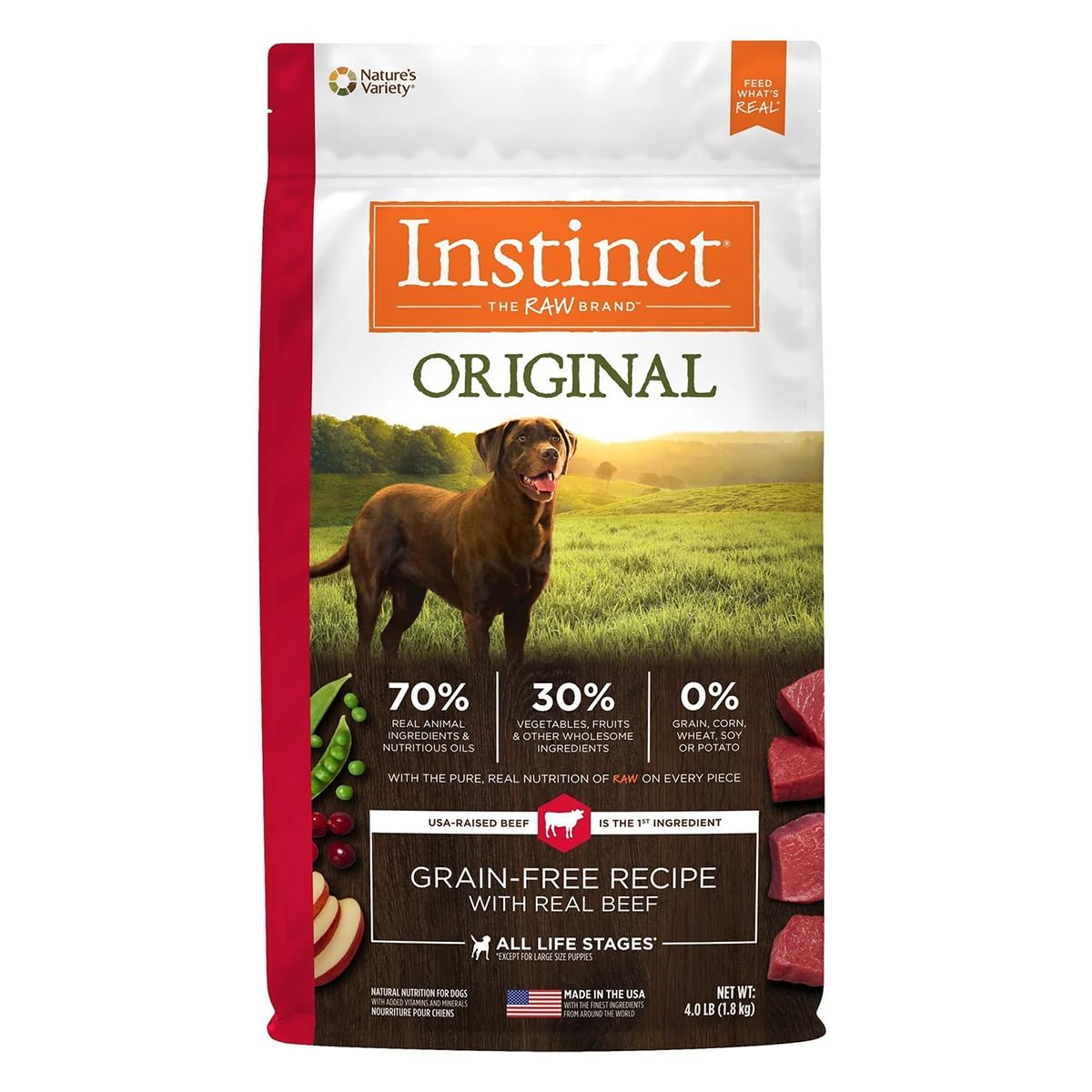 Instinct Original Alimento para Perros, Receta Res, 9 kg
