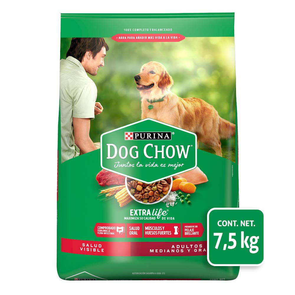 Purina Dog Chow Adulto Raza Medina y Grande Sabor Carne y Pollo 7.5Kg
