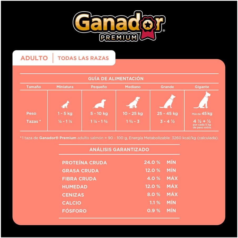 Alimento seco Perro Ganador Premium Salmon 20k