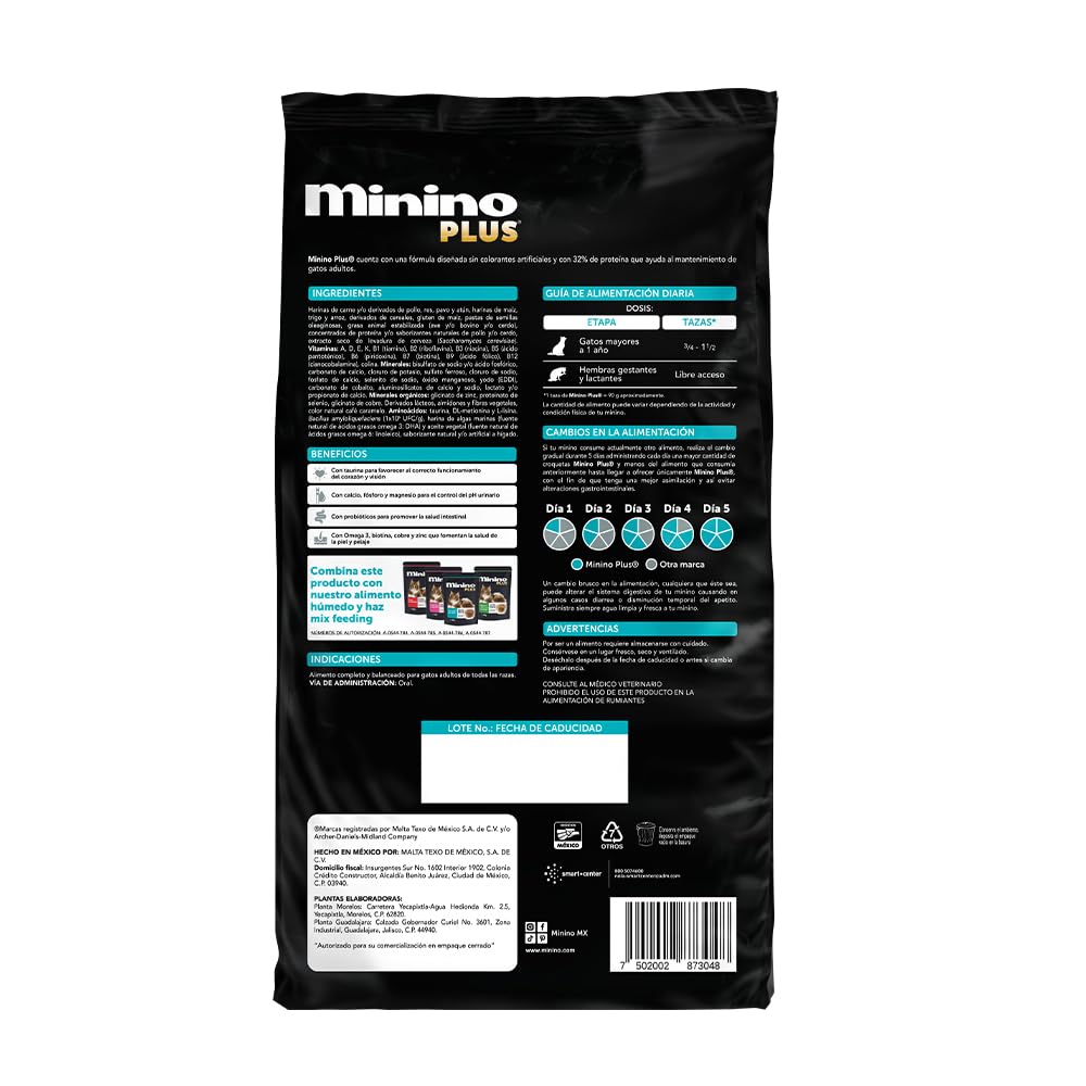 Minino Plus Multietapa 10 kg Alimento de calidad profesional