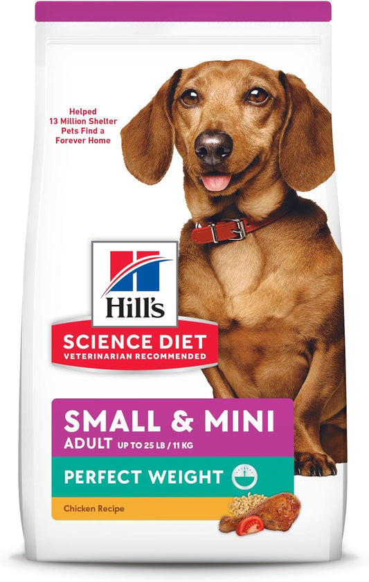 Hill's Science Diet Small & Mini Perfect Weight, Croquetas para Perro Adulto Raza Pequeña Sabor Pollo 5.7Kg
